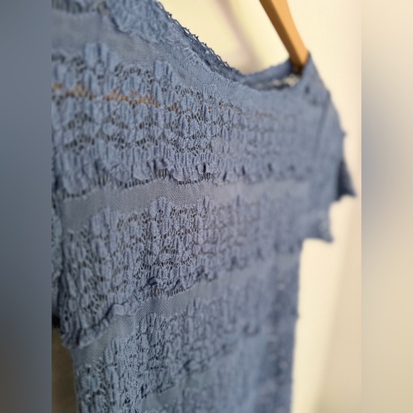 Intimately Angelina Lace Tee NWOT allure blue - Picture 2 of 7